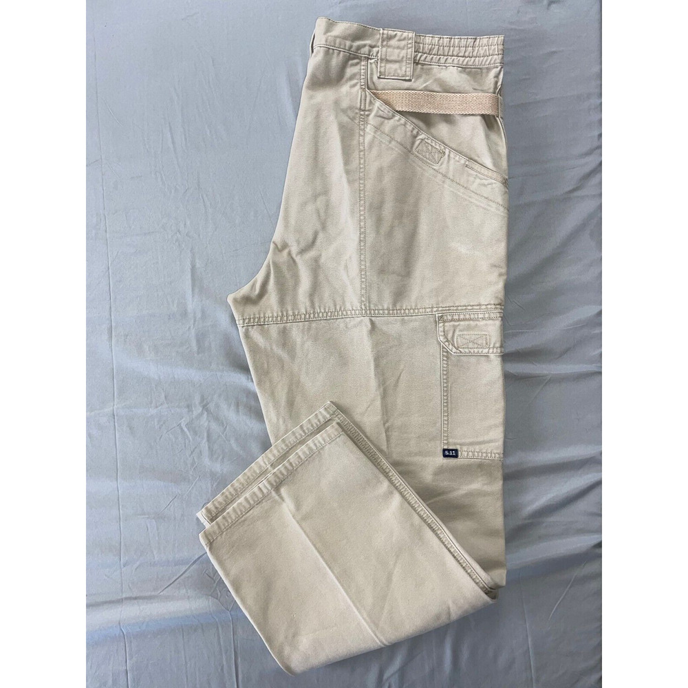 5.11 Tactical 74251 Cotton Canvas Cargo Work, Bush Pants. Beige, 42X29. GUC!!
